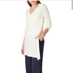 Derek Lam Collective small asymmetrical white part wool blend sweater tunic
